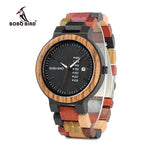 BOBO BIRD WP14-1 Colorful Wooden Watch for Men