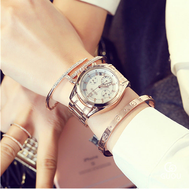 GUOU Top Brand Luxury Diamond Watch bayan kol saati montre femme
