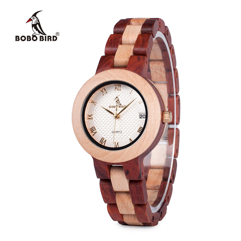 Luxury Brand BOBO BIRD Watches Full Wooden Women Wristwatch Casual Calendar Quartz-watch relogio feminino J-M19